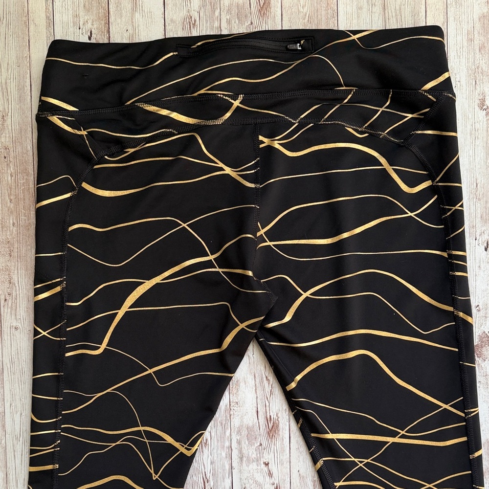 Nike Running Icon Clash Fast Dri-Fit Tight sz XL Black Gold Running Metallic - Picture 8 of 14